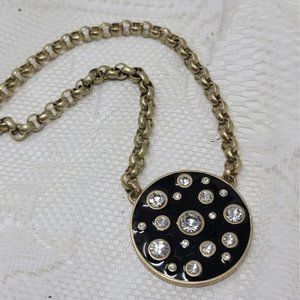 Enameled Rhinestone Necklace by Kiam Family Gold
